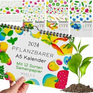 Einpflanzbarer Wandkalender mit saisonalen Samen 2024